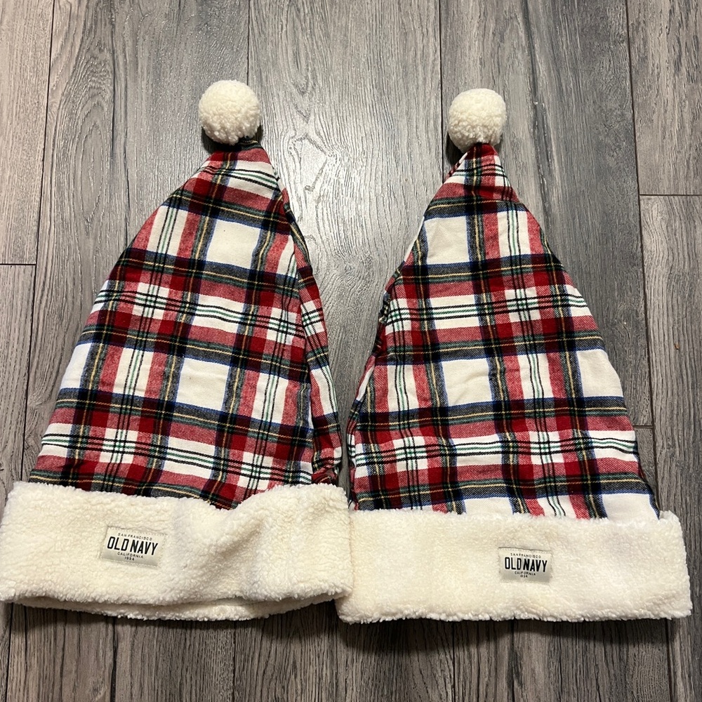 Plaid Santa hats with Pom Pom - Picture 2 of 2